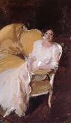 Joaquin Sorolla Andrei Aristide sat on the sofa oil on canvas